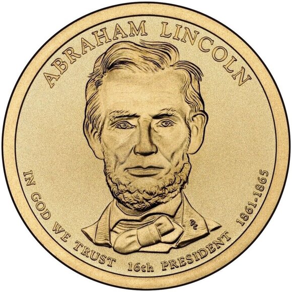 2010 P Abraham Lincoln Presidential One Dollar Coin From U.S. Mint Money Coins - Picture 1 of 7
